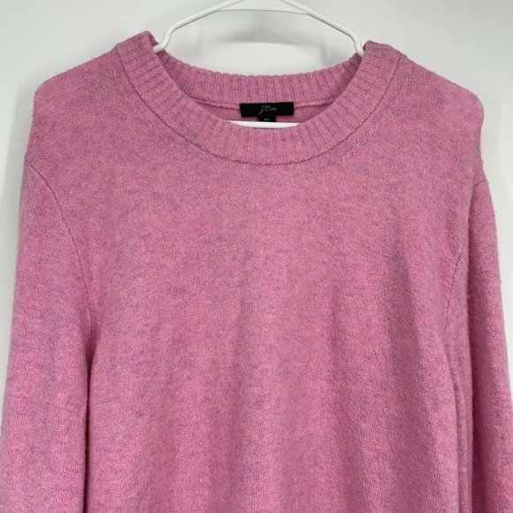 J.Crew Sweater Pink Crew Neck Pullover Long Sleeve Wool Blend - Picture 4 of 10